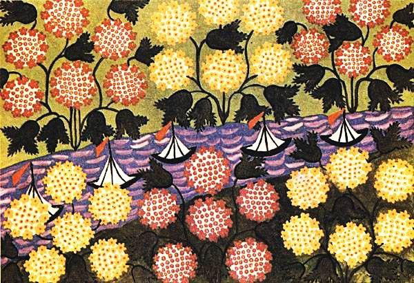 Image - Mariia Pryimachenko: The Viburnum Shore (1966).